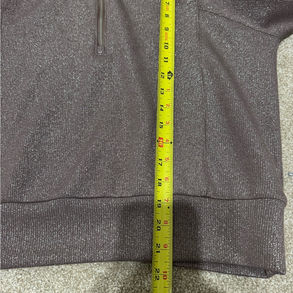 SPANX Shimmer Half-Zip Pullover - Dusty Mauve Size Small LIKE NEW - Picture 9 of 9